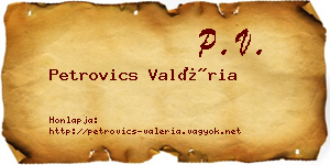 Petrovics Valéria névjegykártya