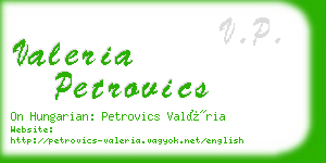 valeria petrovics business card